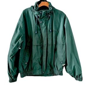 Vtg London Fog Mens Bomber Windbreaker Jacket Medium Green Full Zip Gorpcore